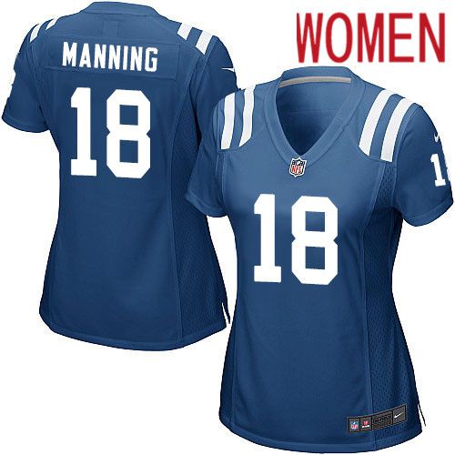 Cheap Women Indianapolis Colts 18 Peyton Manning Nike Royal Game Player NFL Jersey